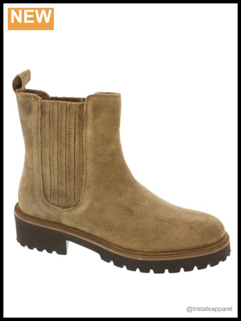 Suede Chelsea Ankle Boot Pull-On Round Toe